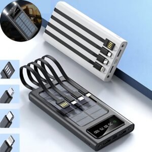 Powerbank solar 20.000 Mah 4 en 1 con Luz