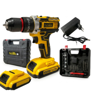 Taladro Percutor Inalámbrico 13mm Punta Metálica 2 Baterías