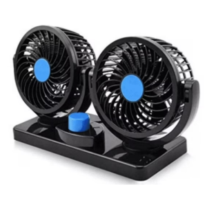 Mini Ventilador Doble Para Auto 12v Interior 360º Portátil