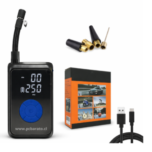 Inflador de Aire Portátil Digital Recargable 7.4V para Auto, Moto, Bicicleta y Balones